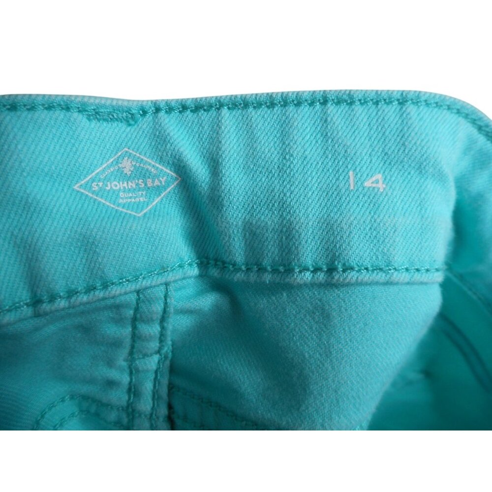 Bright Blue Sz 14 cotton blend Bermuda Shorts St John's  Bay - Picture 3 of 5